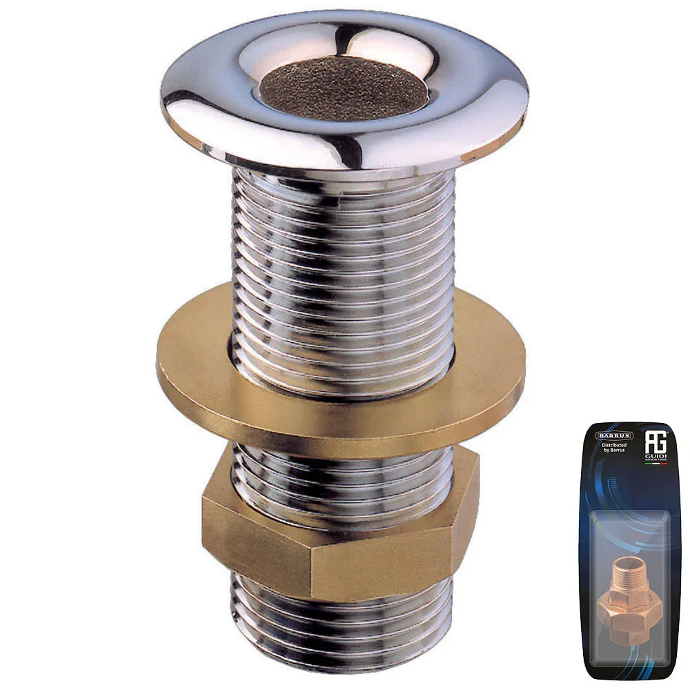 Guidi Chrome Plated Thru-Hull Connection 1/2 in - Retail Pack