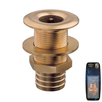 Guidi Brass Thru-Hull Connection With Hose Adaptor 3/8 in - Retail Pack