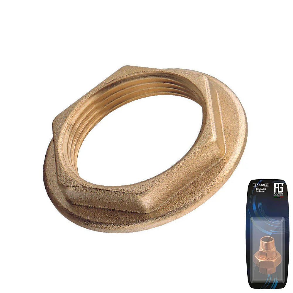 Guidi Brass Flanged Lock Nut Series 3/4 in - Retail Pack
