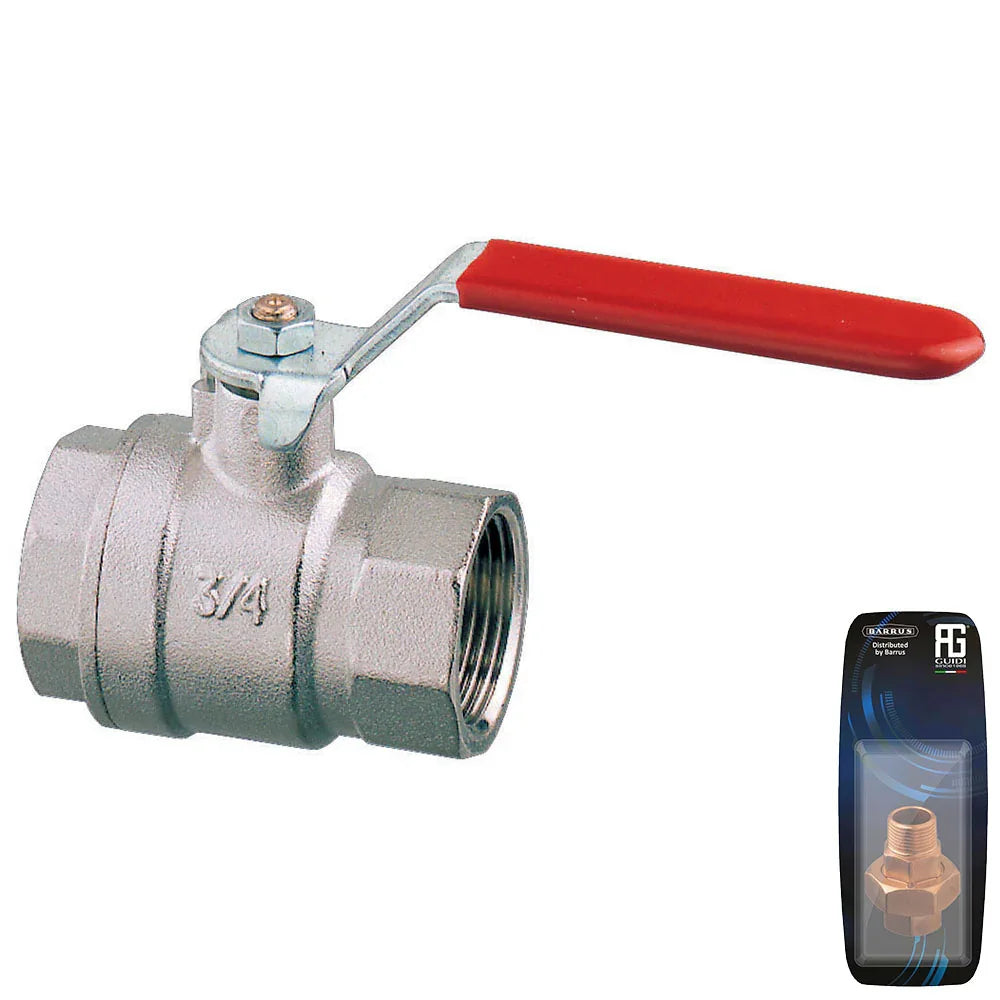 Guidi Nickel Plated Brass Lever Ball Valve F-F - 1/4 in