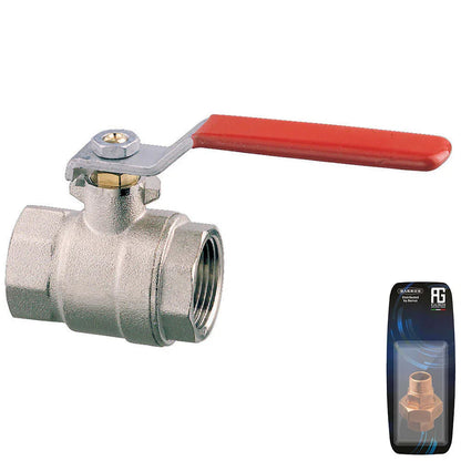 Guidi Nickel Plated Brass Lever Operated Ball Valve F-F - 3/8 in