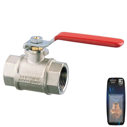 Guidi Nickel Plated Brass Lever Operated Ball Valve F-F 1 in 1/4