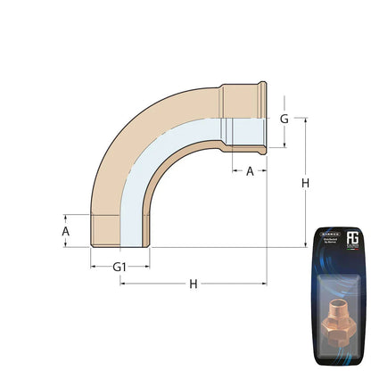 Guidi Brass 90° Bend M-F 3/4 in - Retail Pack