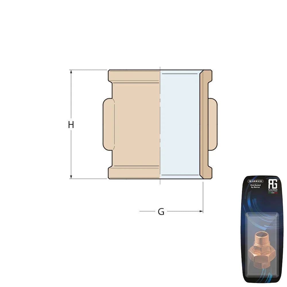 Guidi Bronze Equal Socket F 1/2 in - Retail Pack