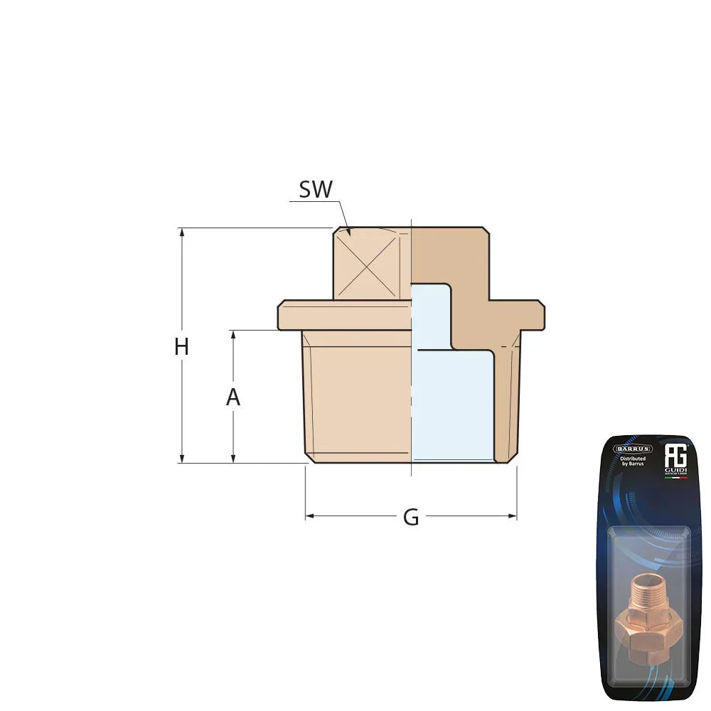 Guidi Brass Plug M 1/8 in - Retail Pack