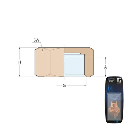 Guidi Brass Cap F 2 in - Retail Pack