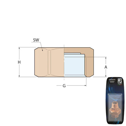 Guidi Bronze Cap F 1/2 in - Retail Pack