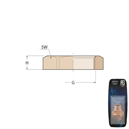 Guidi Brass Lock Nut 1/4 in - Retail Pack