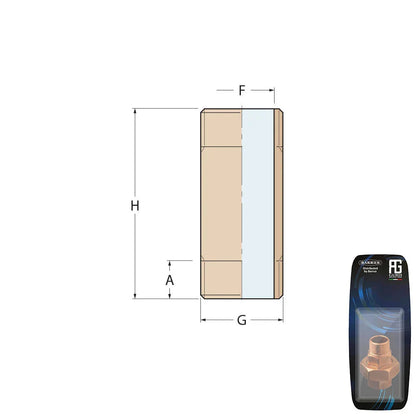 Guidi Brass Barrel Nipple Male 1/2 in x 100 mm - Retail Pack