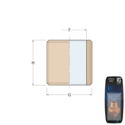 Guidi Brass Nipple 1/2 in x 30 mm - Retail Pack