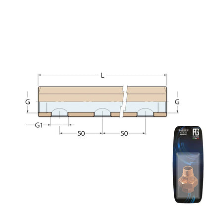 Guidi Brass Manifold F 3/4 in x 1/2 in 3 Ways