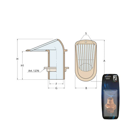 Guidi Bronze Grated Water Intake in 2000 in Series 3/4 in - Retail Pack