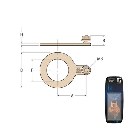 Guidi Brass Washer & Bonding Terminal 2 in - Retail Pack
