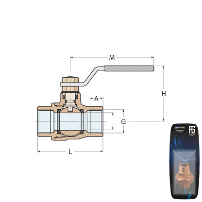 Guidi Stainless Steel Lever Operated Ball Valve F-F - 1 in 1/4
