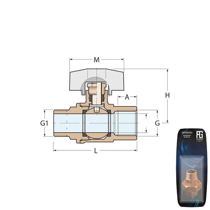 Guidi Nickel Plated Brass Throttle Operated Ball Valve M-F in 2000 Series in - 1/4 in