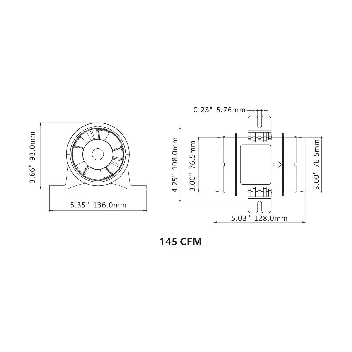 Seaflo In-Line 03 Series 3 in Blower 24V | 4Boats