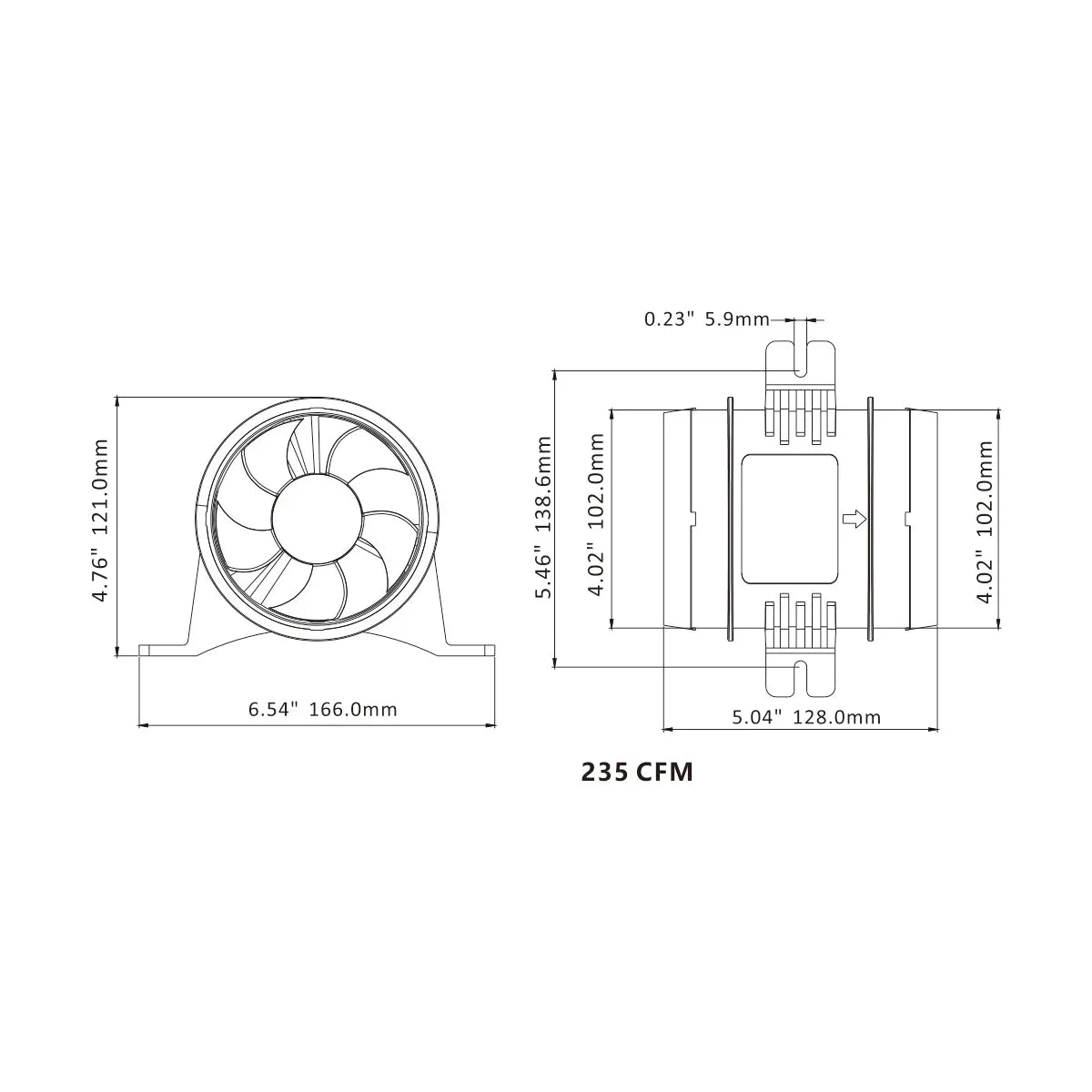 Seaflo In-Line 04 Series Blower 4 in 24 V | 4Boats