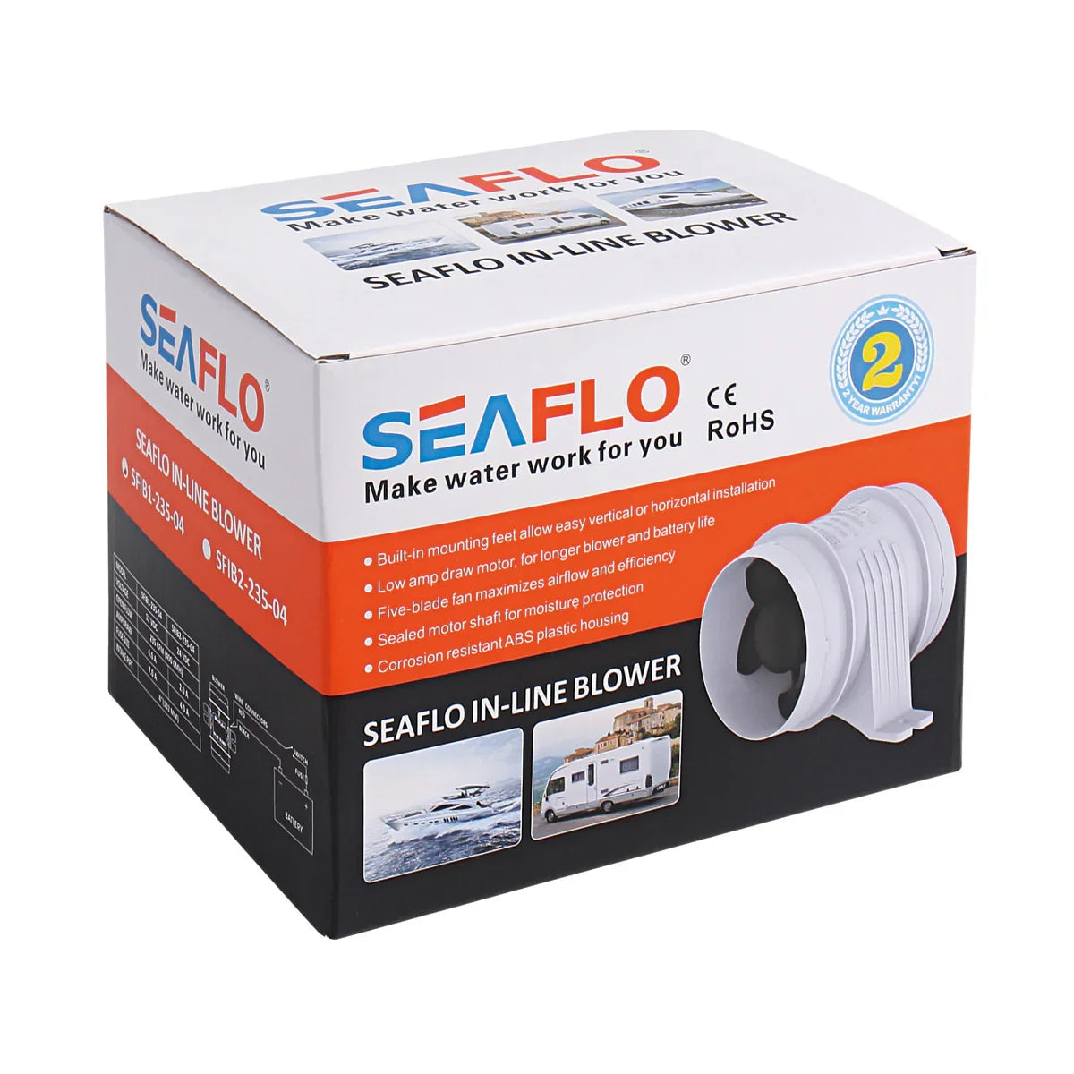 Seaflo In-Line 04 Series Blower 4 in 24 V | 4Boats