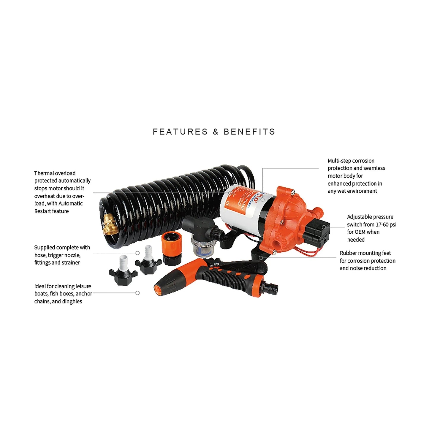 Seaflo Washdown Pump Kit 33 Series — 11.3 L/min (3.0