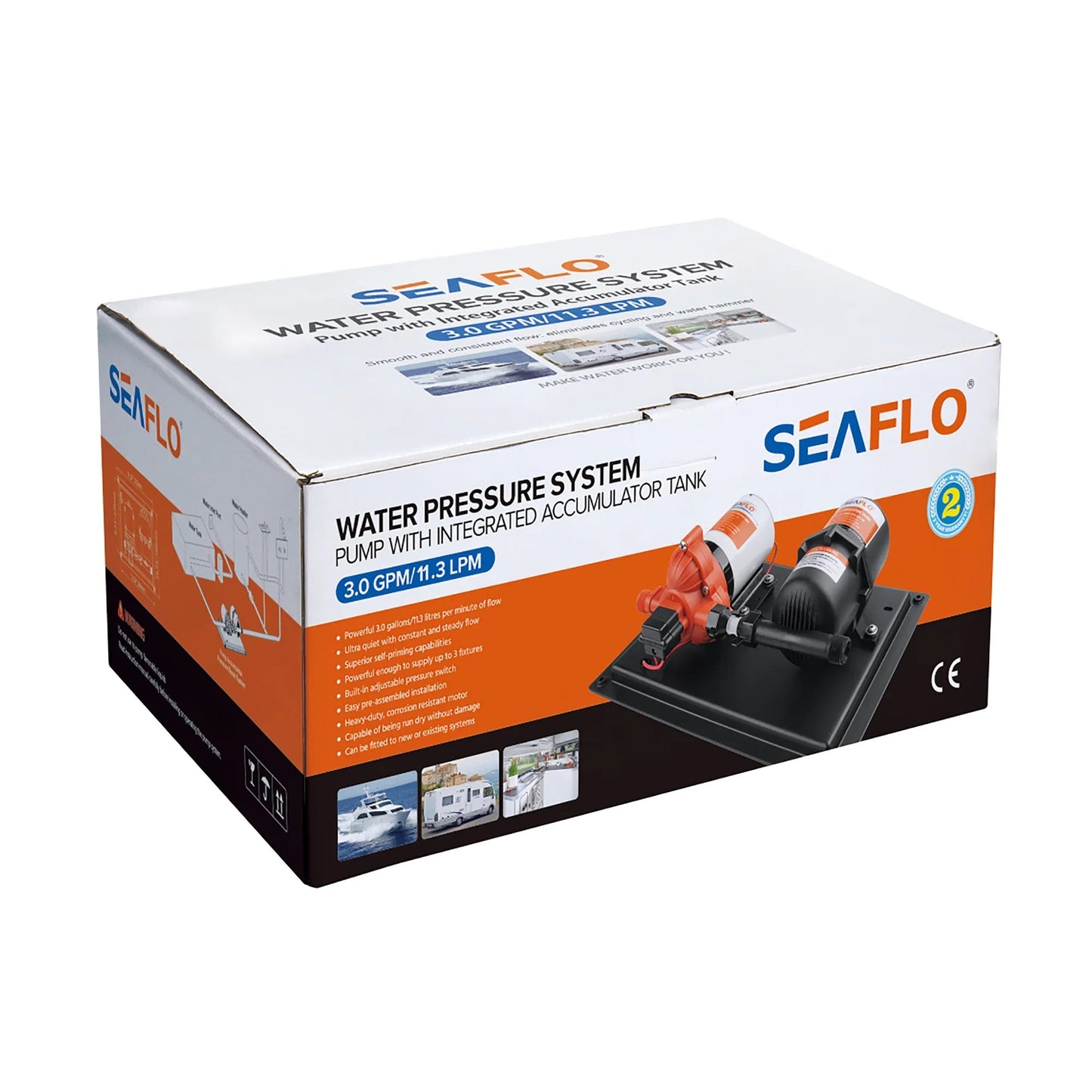 Seaflo 33 Series Pump w/ 0.75L Accumulator Tank 24V | 4Boats
