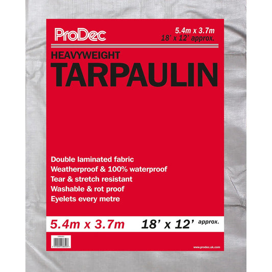 Heavyweight Tarpaulin 5.49m x 3.66m (18' x 12') Silver | 4Boats