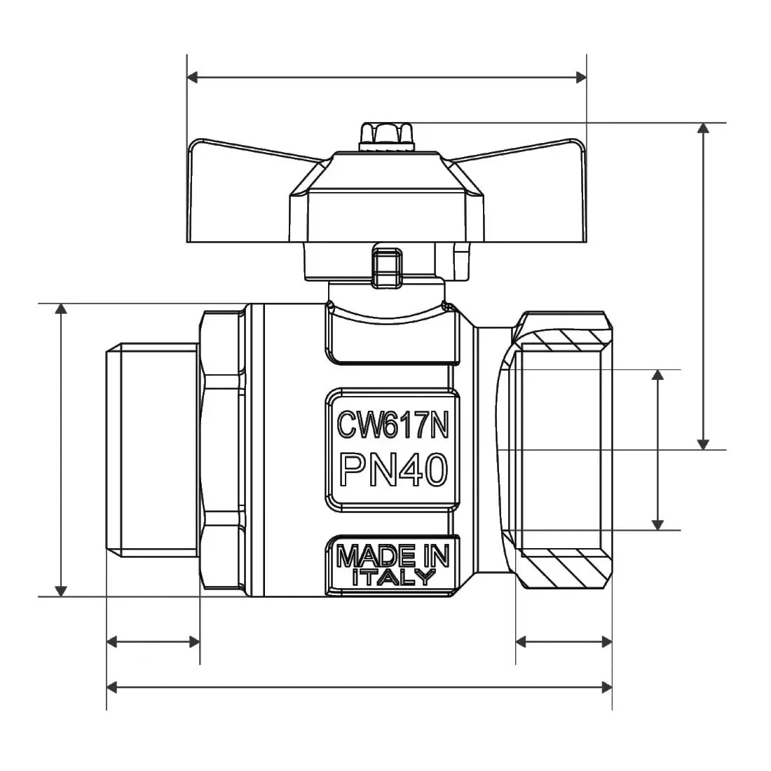BlueGee Nickel Plated Brass Tee Ball Valve 3/4 in | 4Boats