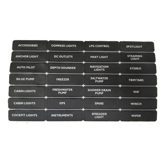 BEP Label Label Label Set 4 — AFT Lights Panel Labels (Pack o | 4Boats