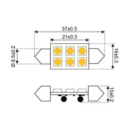 Talamex S | Led S | Led S | Led 6 Festoon 10 | 30 V 37 mm | 4Boats