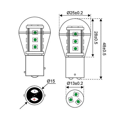 Talamex S | Led S | Led S | Led 15 10 | 30V Bay15D Green LED | 4Boats