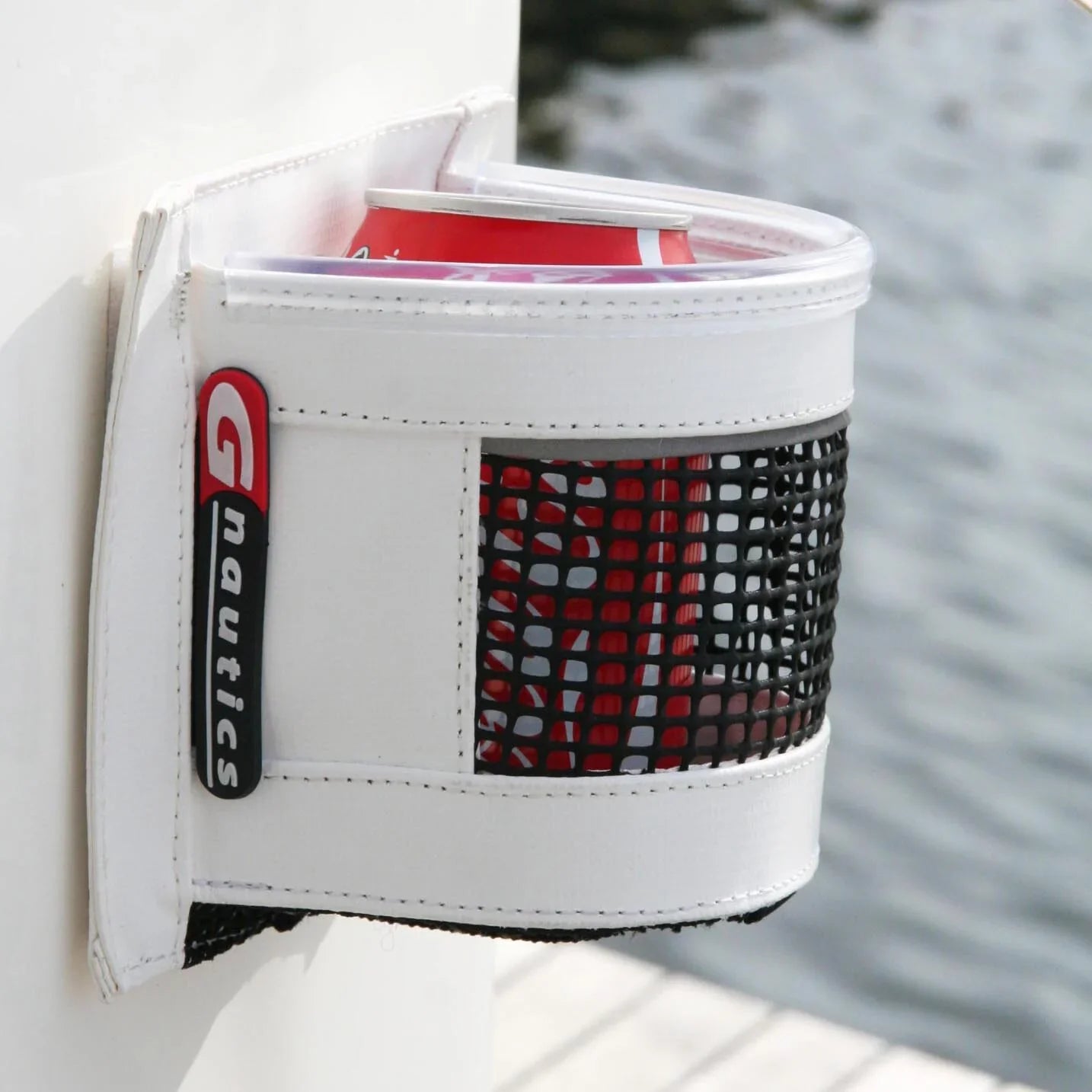 G-Nautics Can Can Can Holder 1 — White PVC & black mesh | 4Boats