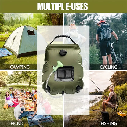 5 Gallon Solar Heated Camping Shower Bag - Portable Bath Bag-3