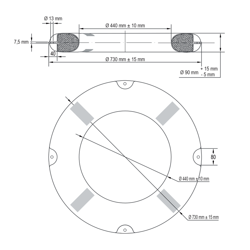 LALIZAS SOLAS SOLAS SOLAS lifebuoy Ø73 cm (2.5 kg) with SOLAS | 4Boats