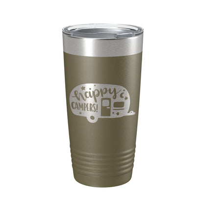 Happy Campers Tumbler RV Camping Travel Mug Gift Insulated Laser Engraved Coffee Cup Tent Outdoors 20 oz-21