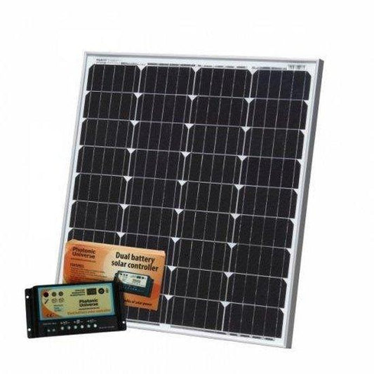 Photonic Universe 80W 12V Dual-Battery Solar Kit, 10A Controller