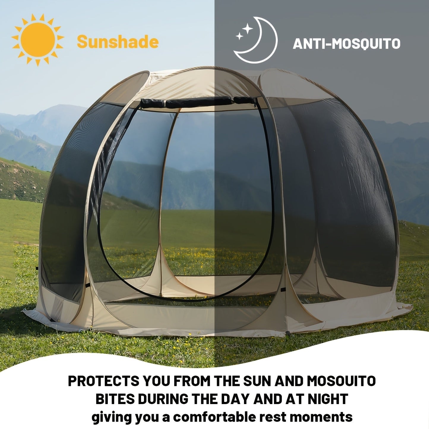 6-8 Person All-Season Portable Sheer Camping Tent-1