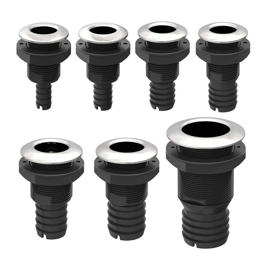 Seaflo Hybrid Thru-Hull 28.6 mm (1 1/8 in) Black Composi