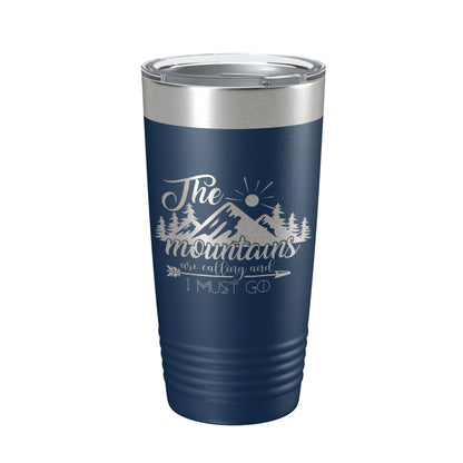 Mountains Are Calling And I Must Go Tumbler Outdoors Travel Mug Insulated Laser Engraved Coffee Cup Camping Hiking Gift 20 oz-8