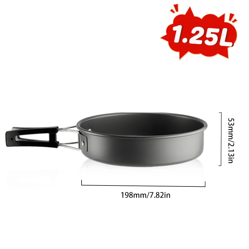 Pandatour Outdoor Camping Cookware Set High Firepower Folding Aluminum Picnic Easy Equiped Cookware Adjustable High Power