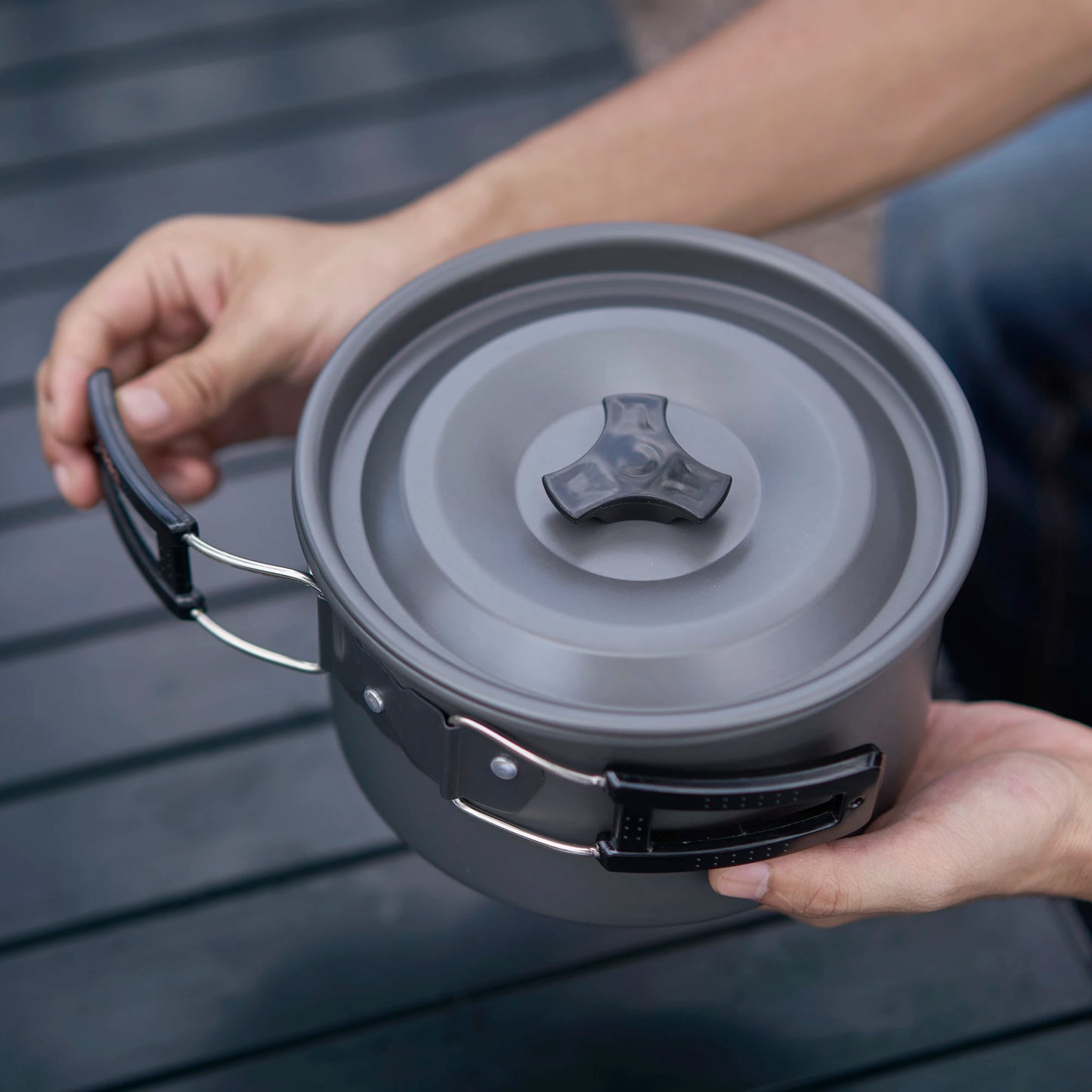 Pandatour Outdoor Camping Cookware Set High Firepower Folding Aluminum Picnic Easy Equiped Cookware Adjustable High Power