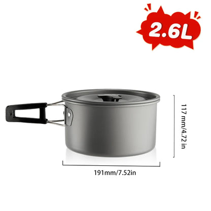 Pandatour Outdoor Camping Cookware Set High Firepower Folding Aluminum Picnic Easy Equiped Cookware Adjustable High Power