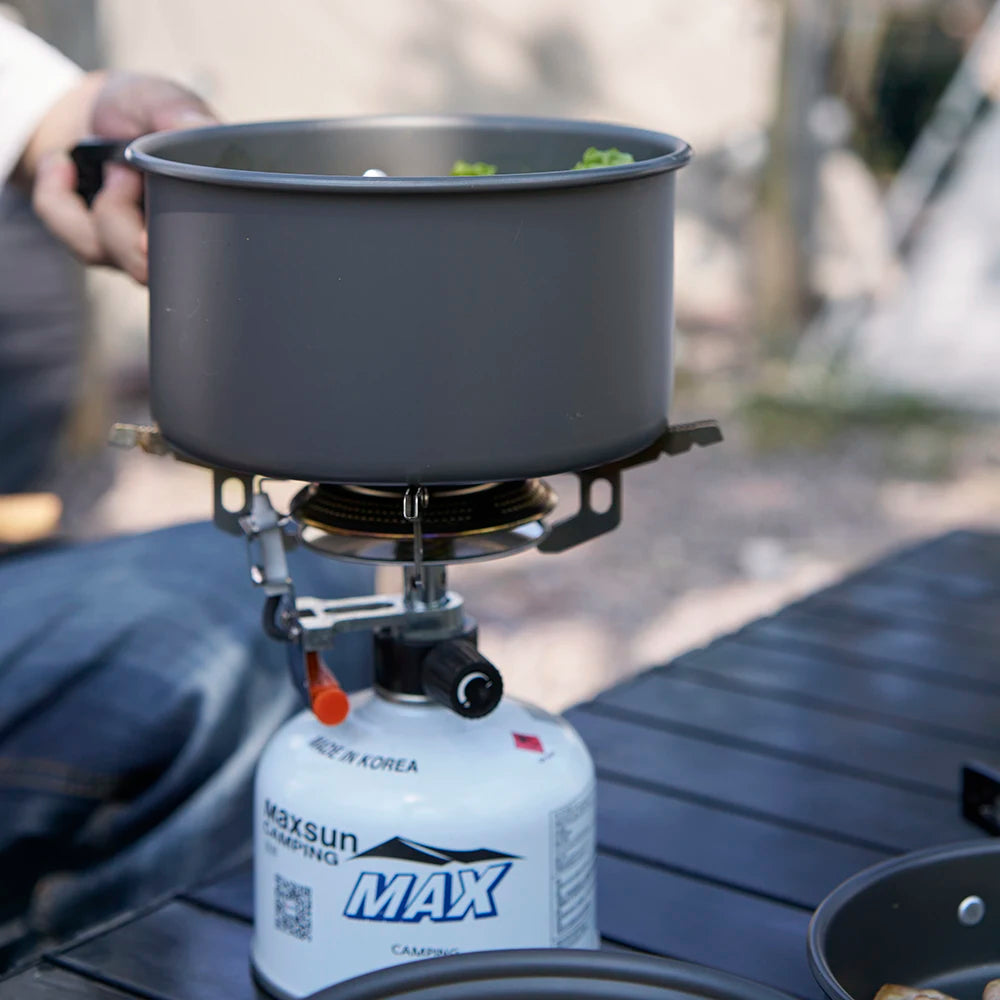 Pandatour Outdoor Camping Cookware Set High Firepower Folding Aluminum Picnic Easy Equiped Cookware Adjustable High Power