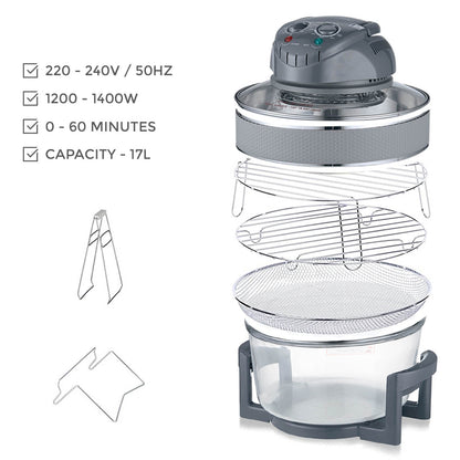 17L Electric Halogen Air Fryer - 1400W