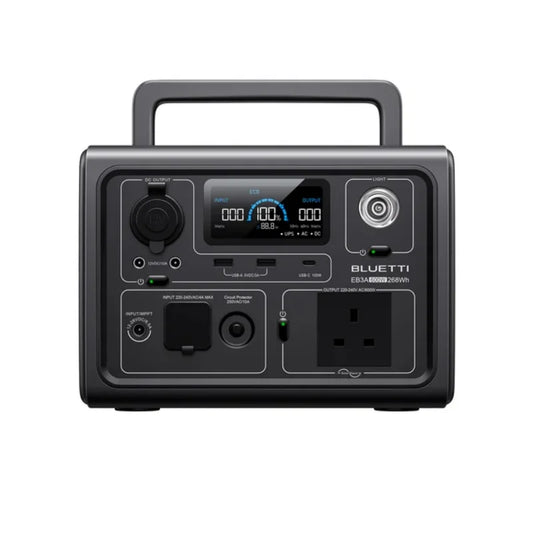 【UK PLUG】BLUETTI EB3A Portable Power Station 268Wh LiFePO4 Battery 600W AC Outlets Solar Generator for Outdoor Camping
