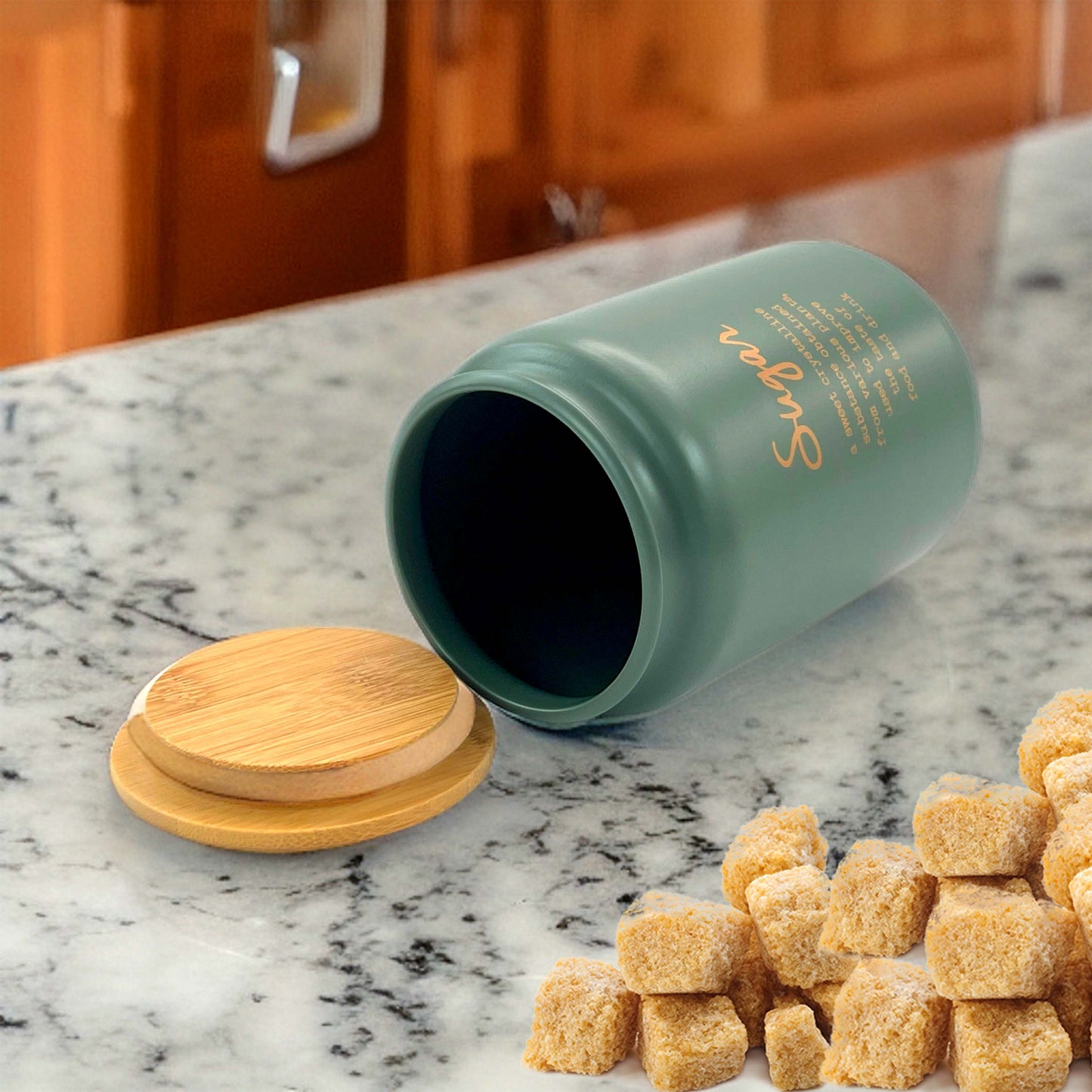 4PCs Metal Bread Bin Storage Box - Green