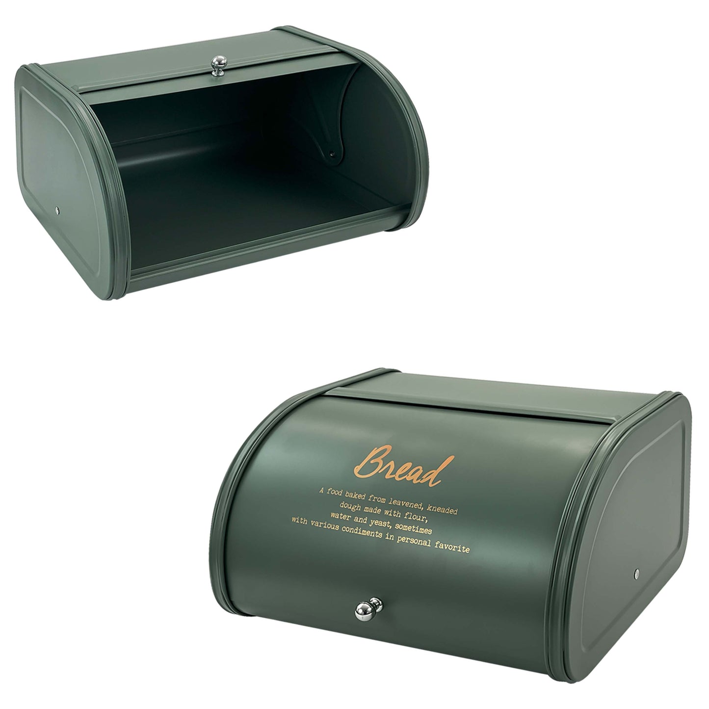 4PCs Metal Bread Bin Storage Box - Green