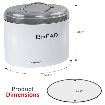 Elliptical Stainless Steel Bread Bin