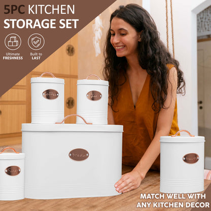 5 Pices Kitchen Food Storage Bread Bin