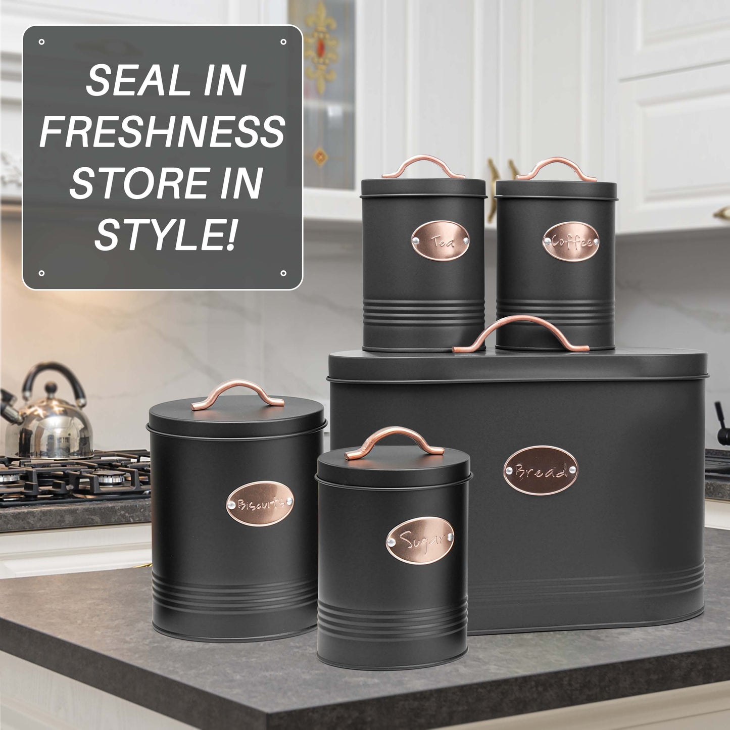 5 Pices Kitchen Food Storage Bread Bin