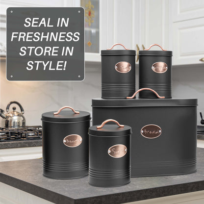 5 Pices Kitchen Food Storage Bread Bin