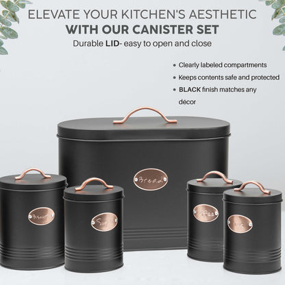 5 Pices Kitchen Food Storage Bread Bin